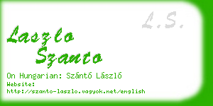 laszlo szanto business card